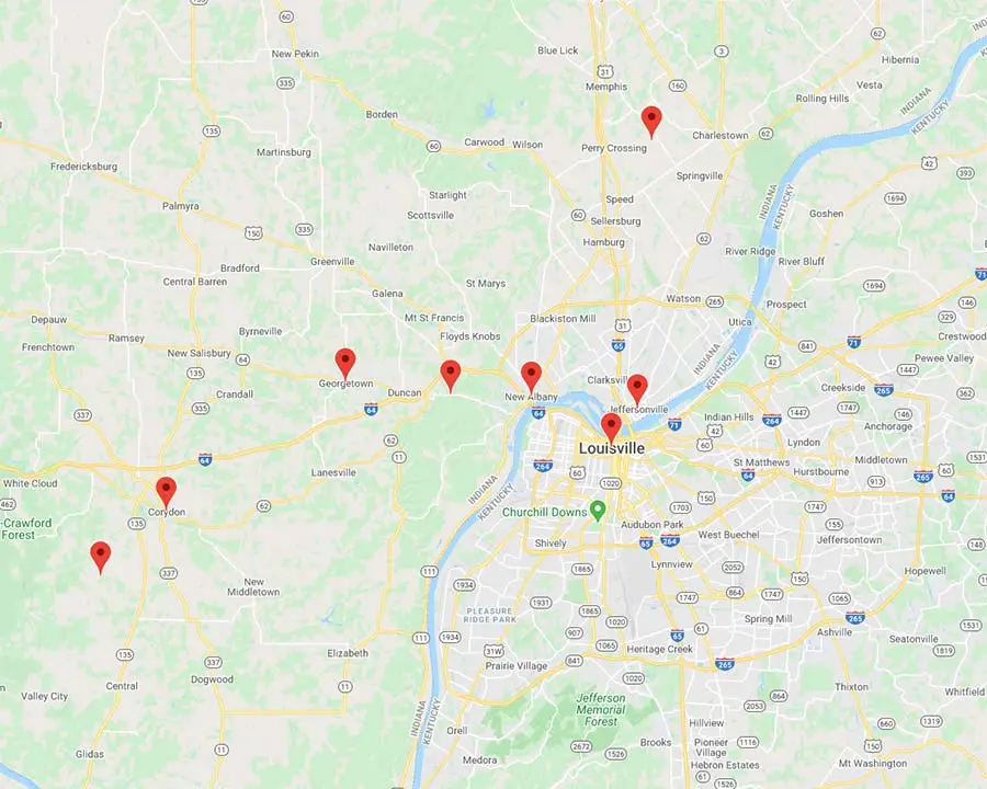 New Albany, IN, IN Area Map